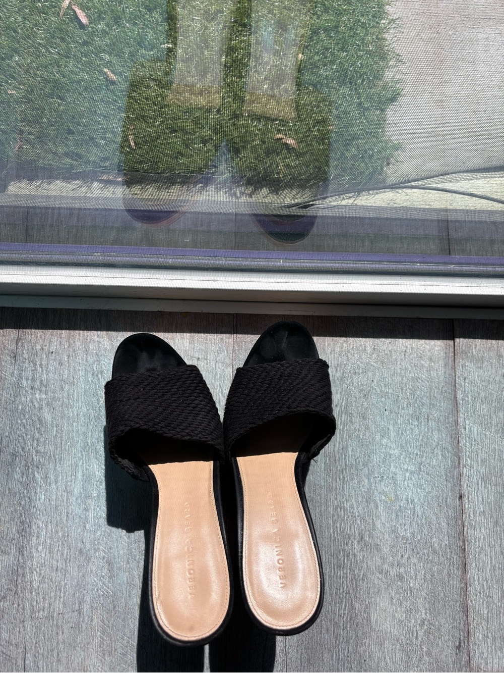 Veronica Beard Black Woven Slide Sandals - Women's Slip-On Mules